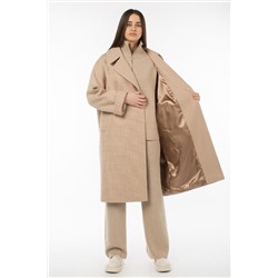 01-10925 Пальто женское демисезонное Микроворса Кэмел