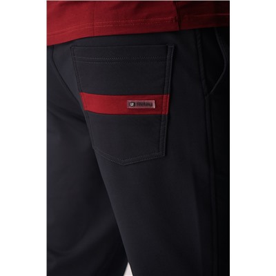 Спортивные брюки М-1243: Тёмно-синий / Бордо
