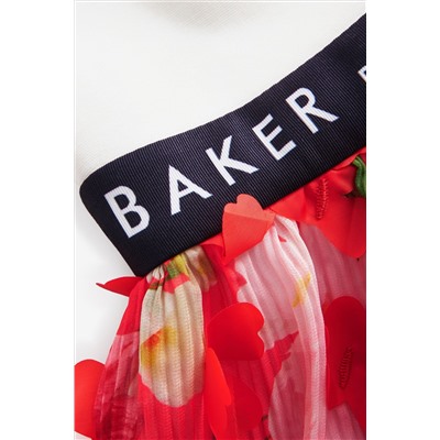 Baker by Ted Baker Red 3D Flower Mockable Dress