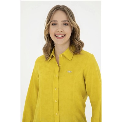 Женская желтая рубашка с длинным рукавом Неожиданная скидка в корзине