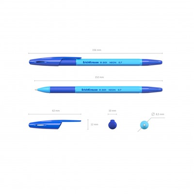 Ручка шариковая неавтомат. Erich Krause R-301 Neon 0,7,син,масл,манж