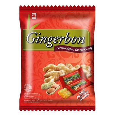 Имбирные конфеты жевательные с арахисовым маслом Gingerbon, 125г.