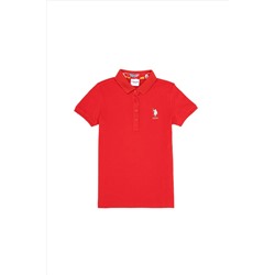 Красная базовая футболка-поло для девочек Неожиданная скидка в корзине