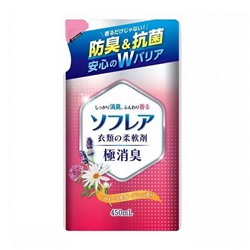 Nihon Кондиционер для белья "Sofrea" c антибактериальным эффектом и ароматом цветочного сада 450 мл, мягкая упаковка / 20