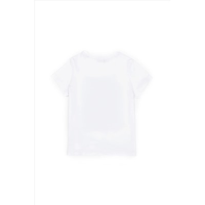 Белая футболка с круглым вырезом для девочек Неожиданная скидка в корзине