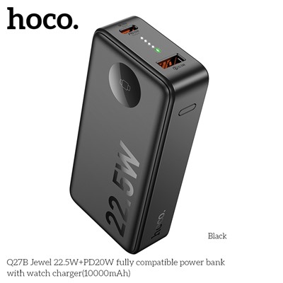 Портативный аккумулятор HOCO Q27B 10000mAh PD 20W+22.5W +ЗУ для iWatch (черный)