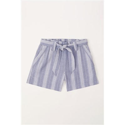 Abercrombie & Fitch Blue Pinstripe Tie Waist Shorts