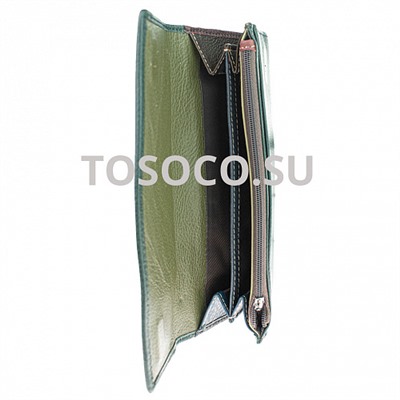 14 1720m-4 green кошелек GENUINE LEATHER натуральная кожа 11х20х2