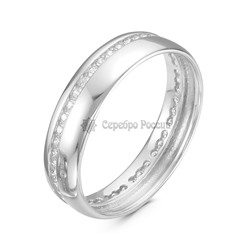 Кольцо из серебра с фианитами родированное с1-230р200 Размер 16,5