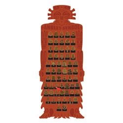 Стенд для коллекции №1 c комплектом из 60 амулетов, дерево, 30х89 см