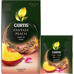 Чай зеленый Кертис Фэнтази Пич (Curtis Fantasy Peach), Майский чай, 25 пак*1,5 г х 12 шт с/я сашет.