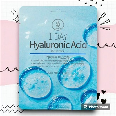 Med B. Тканевая маска с гиалуроновой кислотой,  1 Day Hyaluronic Acid Mask Pack 27 мл