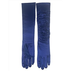 Элегантные длинные женские перчатки из атласа, цвет синий