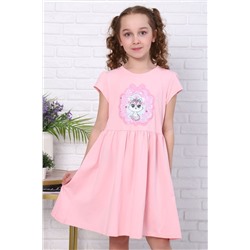Платье Волшебная кошка короткий рукав - розовый (Н)