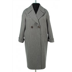 01-10930 Пальто женское демисезонное Микроворса темно-серый