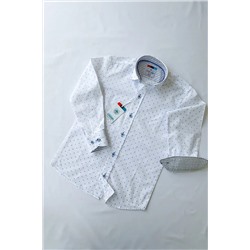 Новый сезон, белая детская рубашка с длинным рукавом с прямоугольным рисунком Yeni-Louis-0013