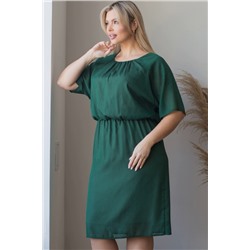 Нарядное зелёное шифоновое платье