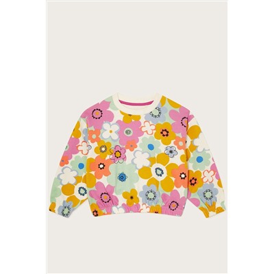 Monsoon Pink Retro Floral Sweater