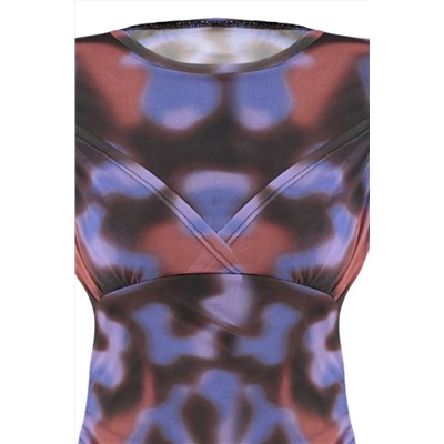 Фиолетовое мини-платье из тюля с принтом и подкладкой, ограниченная серия TWOAW24EL00724