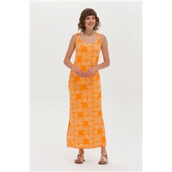 Женское оранжевое трикотажное платье Неожиданная скидка в корзине