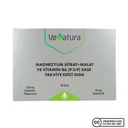 Venatura Magnezyum Sitrat + Malat ve Vitamin B6 30 Saşe