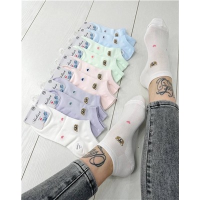 Женские носки хлопок Melissa с рисунком, цветной (упаковка 10шт)