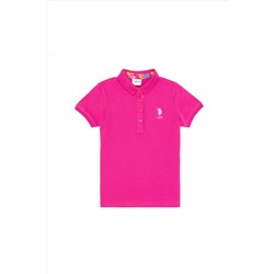 Базовая футболка цвета фуксии для девочек с воротником-поло Неожиданная скидка в корзине