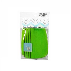 Sungbo Cleamy Мочалка-варежка для тела из вискозы с подкладом на резинке "Viscose Glove Bath Towel" (жесткая, массажная), размер 13 х 17 см х 1 шт. / 500