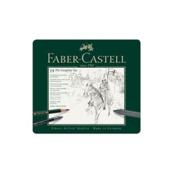 Набор карандашей ч/г Faber-Castell "Pitt Graphite", 19 предметов, заточен., метал. кор.