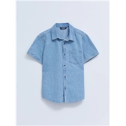 LC Waikiki Базовая джинсовая рубашка с короткими рукавами для мальчика