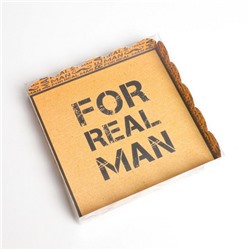 Коробка для кондитерских изделий с PVC крышкой «Для настоящего мужчины», 18 × 18 × 3 см
