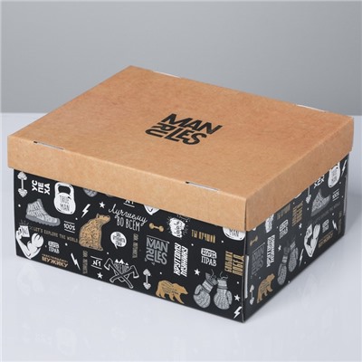 Коробка подарочная складная, упаковка, «Брутальность», 31,2 х 25,6 х 16,1 см