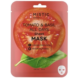 MISTIC TOMATO & BASIL ALL DAYS Sheet MASK Тканевая маска для лица с экстрактами томата и базилика 24мл