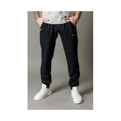 Спортивные брюки М-1220: Тёмно-синий / Серый меланж
