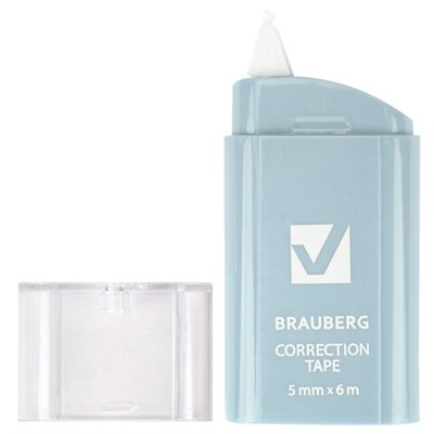 Корректирующая лента BRAUBERG COMPACT PASTEL, 5 мм х 6 м, корпус ассорти, блистер, 272495