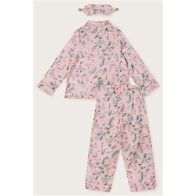 Monsoon Pink Hydrangea Satin Pyjama Set