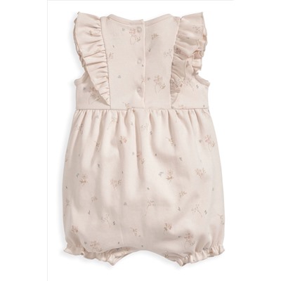 Mamas & Papas Pink Floral Frill Jersey Shortie Romper