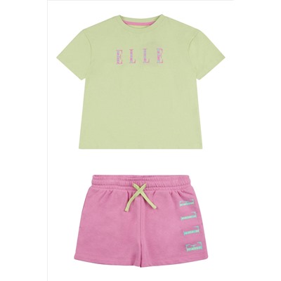 Elle Junior Girls Green T-Shirt & Shorts Set