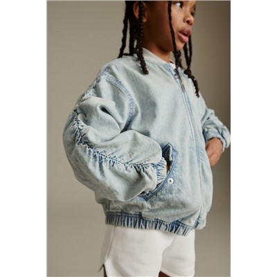 Denim Bleach Wash Bomber Jacket (3-16yrs)