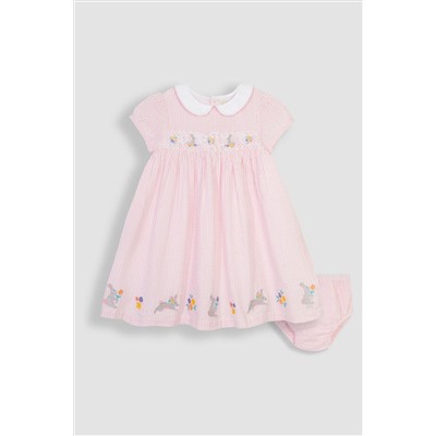 JoJo Maman Bébé Embroidered Smocked Dress