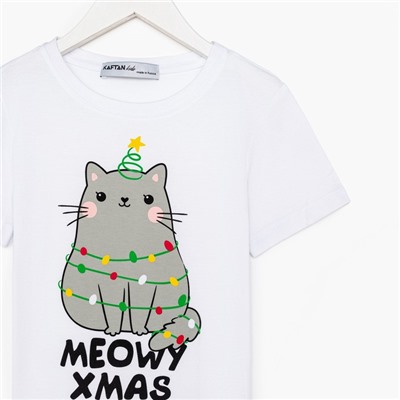 Пижама новогодняя детская KAFTAN "MEOWY XMAS", размер 28 (86-92 см)