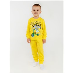 Пижама интерлок печать "Собачка на скутере" 98-116 рост желтая