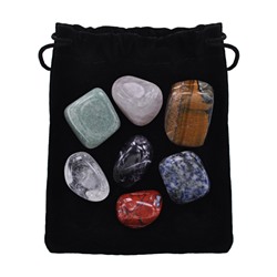 STK003-01 Набор из 7 гладких натуральных камней в мешочке