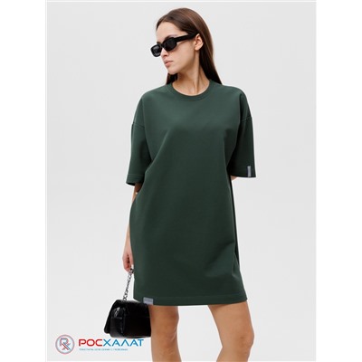 Трикотажное женское платье-футболка оверсайз Lingeamo хаки ВП-09 (125)