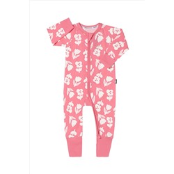 Bonds Pink Tulip Floral Print Zip Sleepsuit