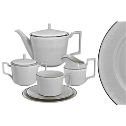 Чайный сервиз "Айвори" 21 предмет на 6 персон (6 чашек 0.3л , 6 блюдец 15.5см, 6 тарелок 18см , чайн