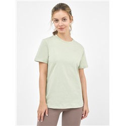 Хлопковая свободная футболка в оттенке "пыльный зеленый"
