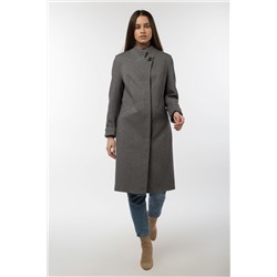01-10614 Пальто женское демисезонное Пальтовая ткань серо-черный