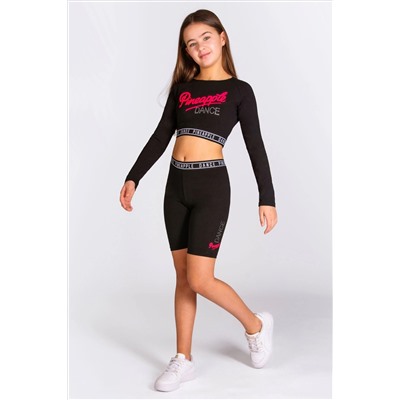 Pineapple Girls Dance Cycling Black Shorts