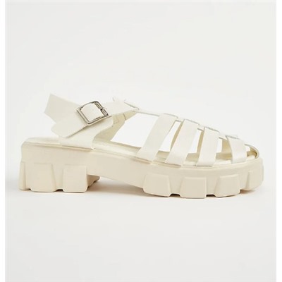 Cream Chunky Fisherman Sandals